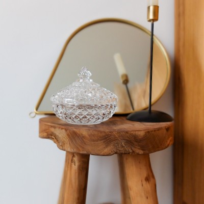 Bonbonnière en verre avec couvercle