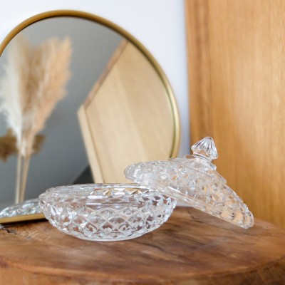 Bonbonnière en verre avec couvercle