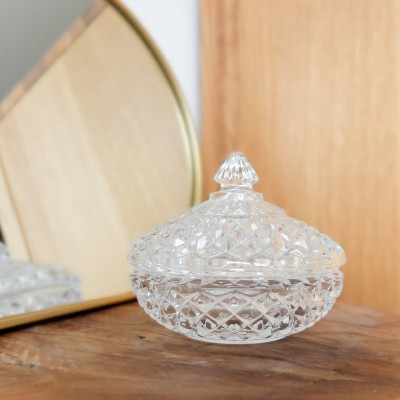 Bonbonnière en verre avec couvercle