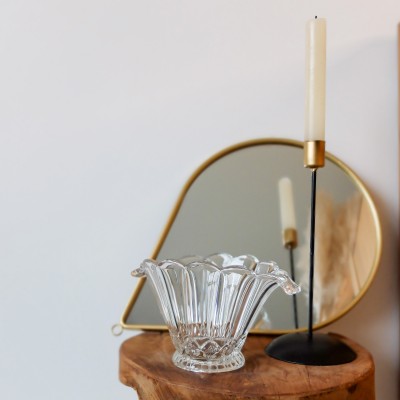 Coupe à fruits en verre texturé